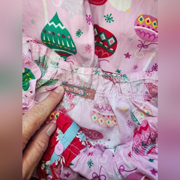 Jelly The Pug Christmas Pink Holiday Dress with Festive Ornament Patterns - Picture 4 of 4